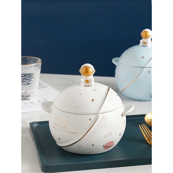Tô Bát Ăn Mì Ăn Liền Súp Star Walk Vũ Trụ Thiên Hà Phi Hành Gia Quà Tặng Home Decor Trang Trí Nhà Cửa