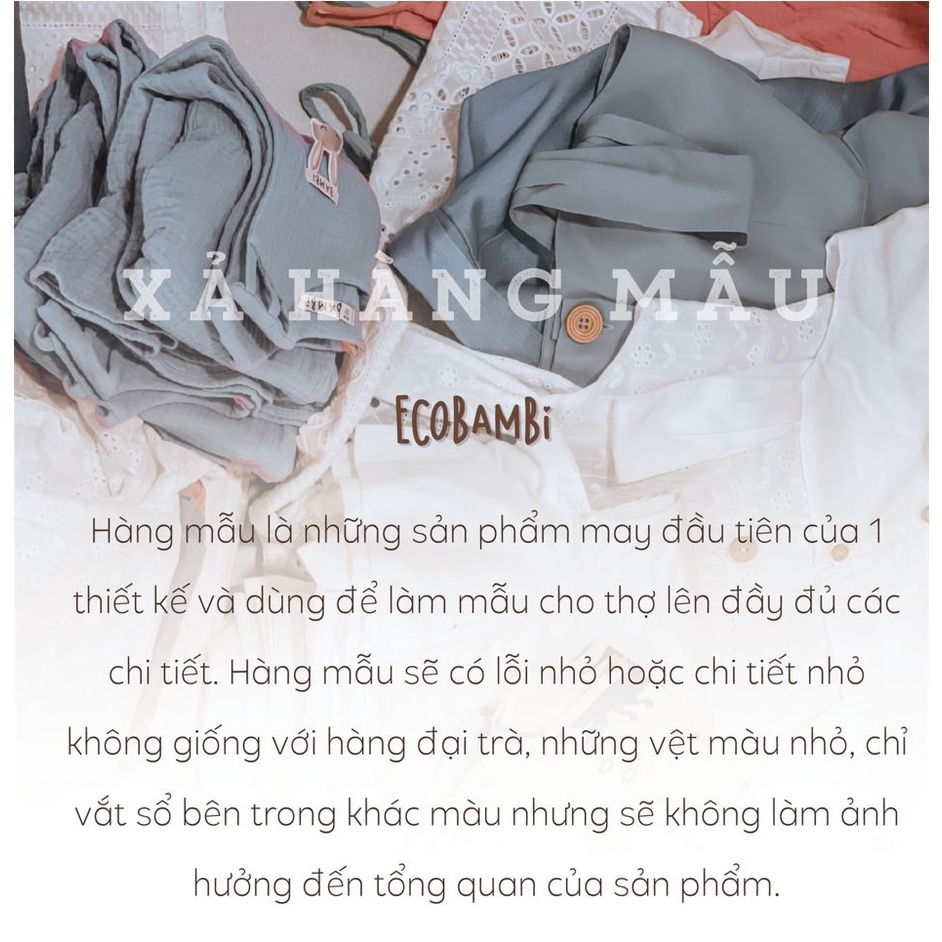 Đầm 2 dây bé gái muslin cotton Ecobambi