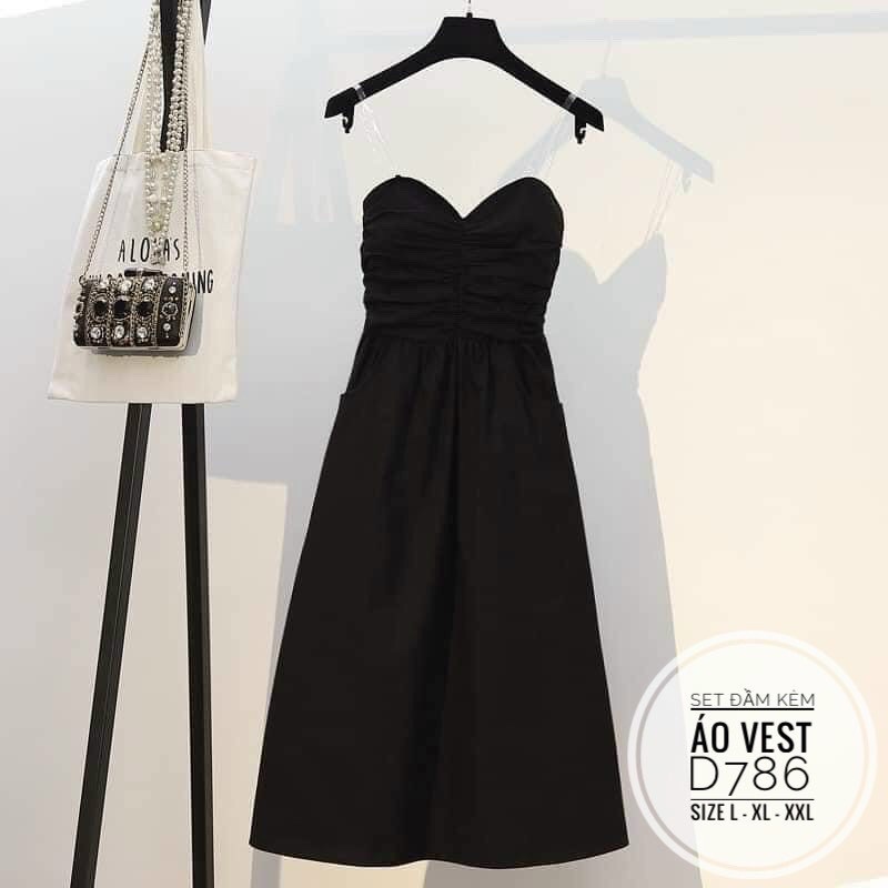 Set váy tặng kèm khoác bigsize 55->90kg | BigBuy360 - bigbuy360.vn