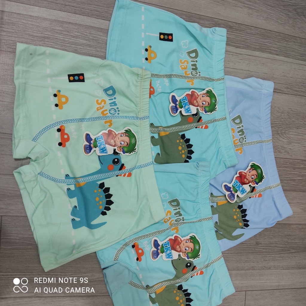 Set 3 Quần Chip Bé Trai, Quần Lót Bé Trai Chất Vải Thông Hơi Quảng Châu Thoáng Mát họa tiết khủng long Dino_Umeekids