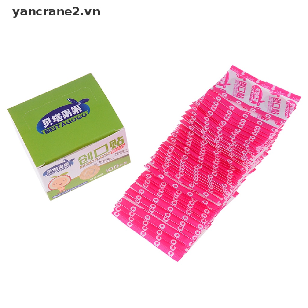 [Hàng mới về] Set 100 miếng băng cá nhân hình tròn mini dùng 1 lần tiện lợi