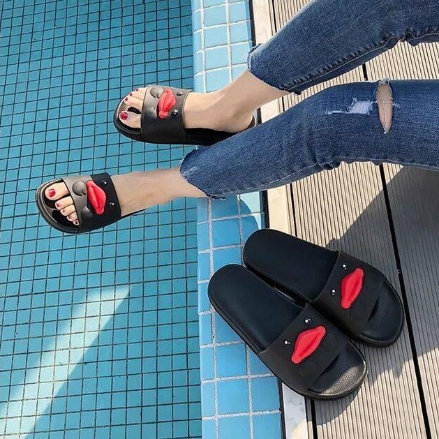Dép đi trong nhà, dép quai ngang, dép nhựa cao su, dép nữ mỏ vịt 3d 1C03