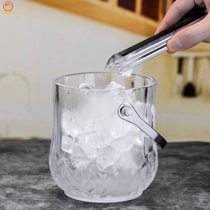 GIÁ SỈ TẠI XƯỞNG Xô đựng đá nhựa meka trong suốt kim cương cứng chịu nhiệt tốt