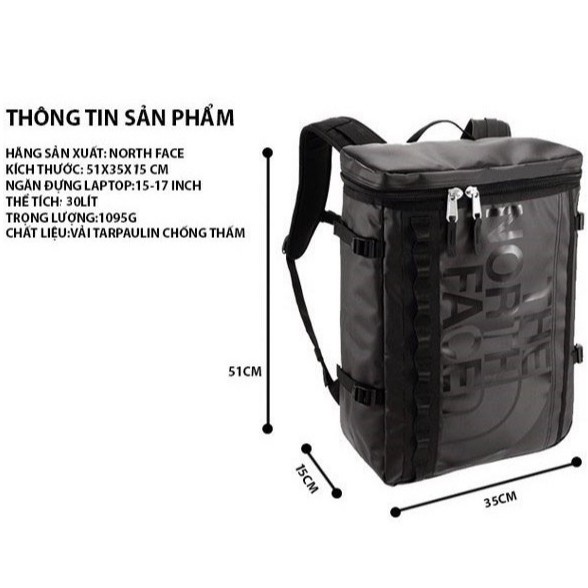 Balo du lịch chống nước TNF Fuse Box Backpack-bảo hành 12 tháng