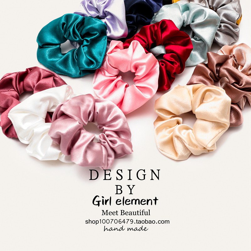 Scrunchies Lụa bóng Vintage - Dây Buộc tóc/ Dây cột tóc phong cách Hàn Quốc Molangshop