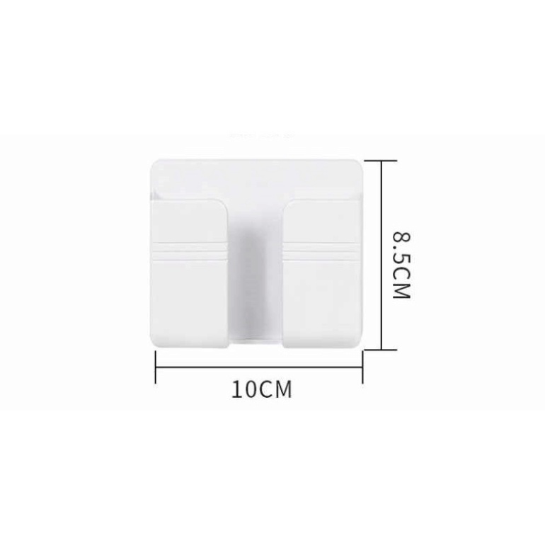 Kệ Dán Tường Để Remote, Đồ Dùng/ Giá Đỡ Sạc Điện Thoại - Có Móc Treo Giữ Dây Điện