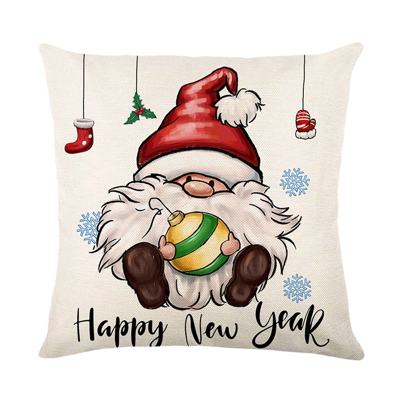 1 Vỏ Gối Đơn In Hình Ông Già Noel Tuần Lộc Trang Trí Nhà Cửa Dịp Giáng Sinh