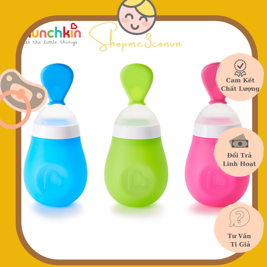 Bình Thìa Ăn Dặm Munchkin Bằng Silicone Siêu Mềm