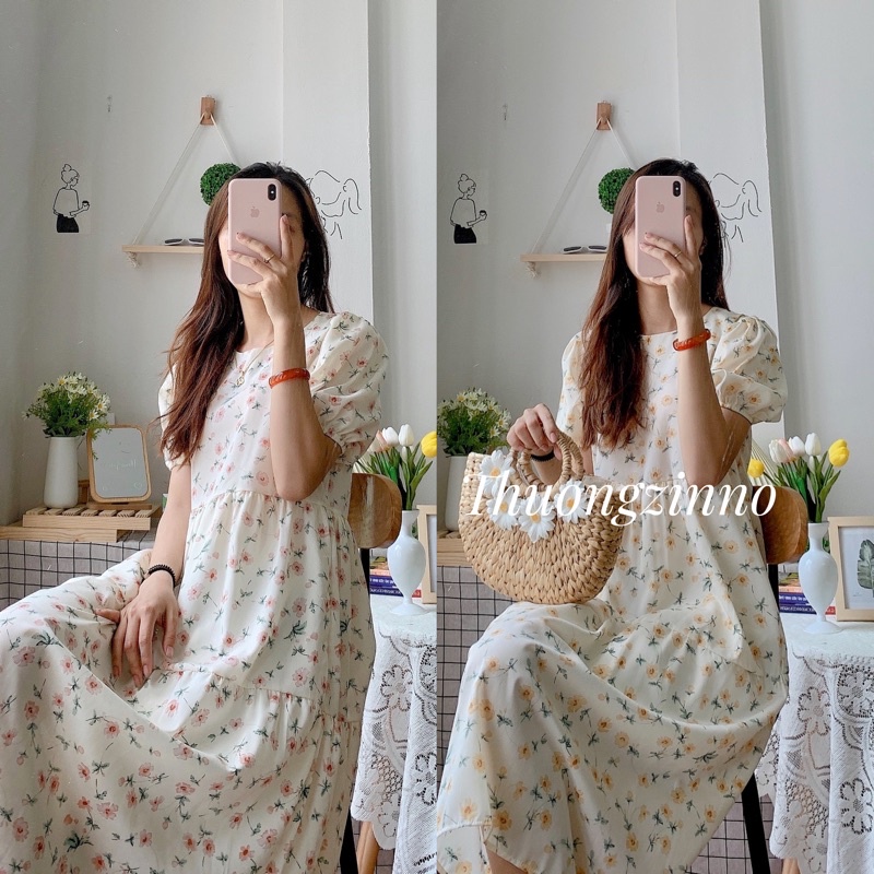 [ẢNH THẬT/VIDEO]VÁY BABYDOLL HOA EMILY DÁNG DÀI NHIỀU MÀU ĐẦM HIA ULLZANG