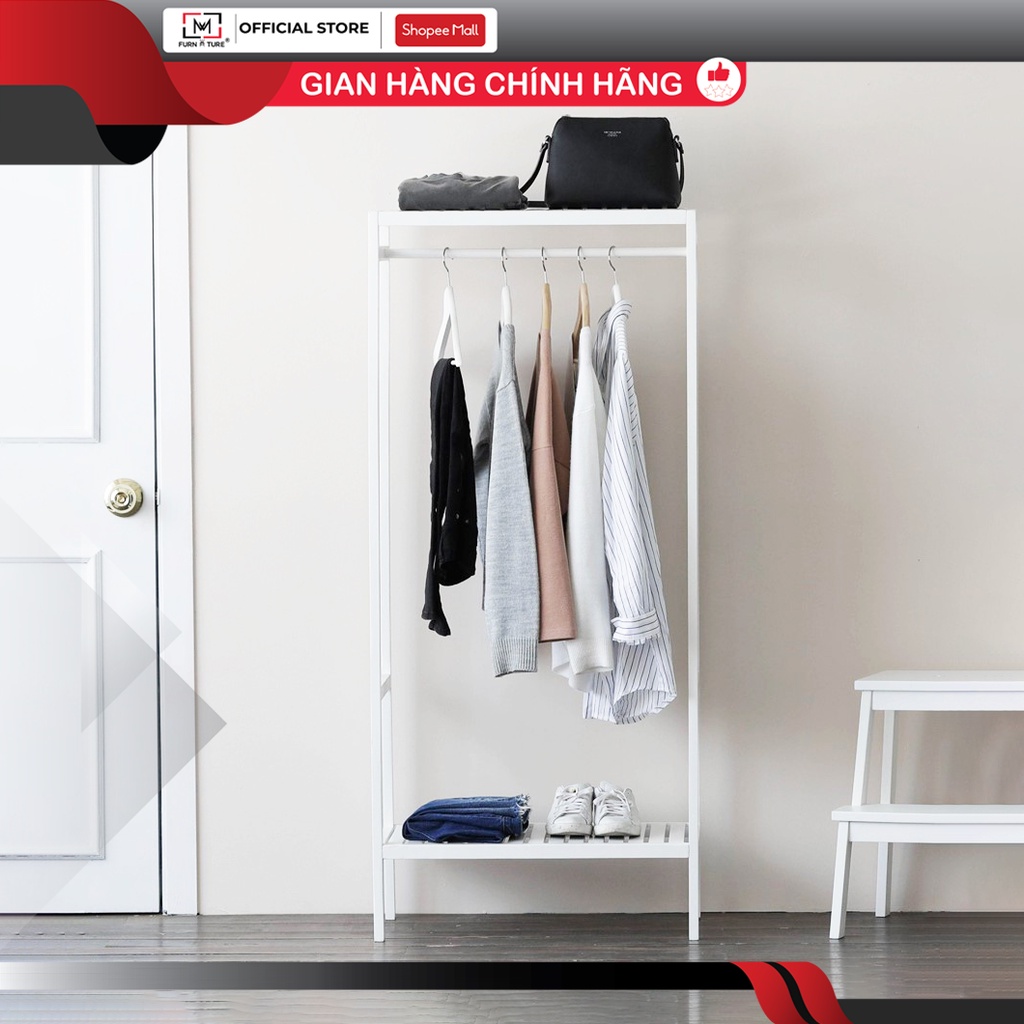 Tủ treo quần áo đa năng lắp ráp Shelf Hanger màu trắng thương hiệu MW FURNITURE - Nội thất căn hộ