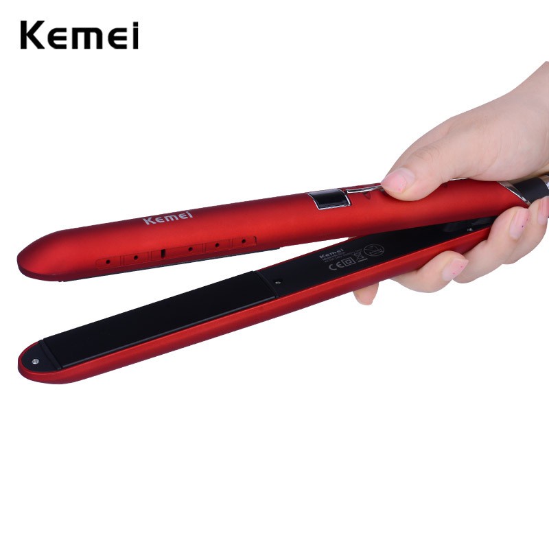 Máy Là Duỗi Tóc, Uốn Tóc Đa Năng Kemei KM-2205 Điều Chỉnh Nhiệt Theo Ý Muốn Màn Hình LCD