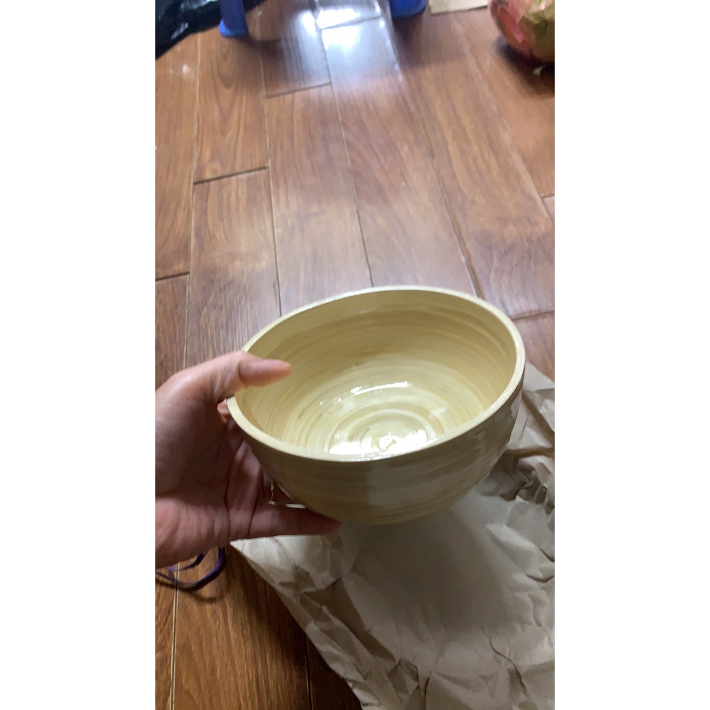 Bát Tre Ngâm Tay Làm Nail - Bát Ngâm Tay Bằng Tre Tự Nhiên Tráng Bóng