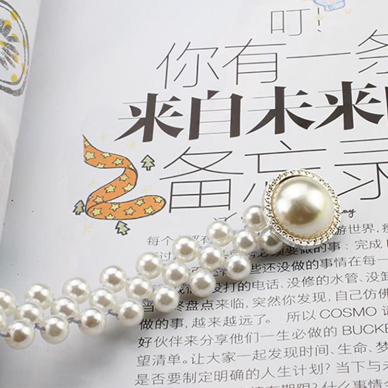 Thắt lưng co giãn đính hạt giả ngọc trai