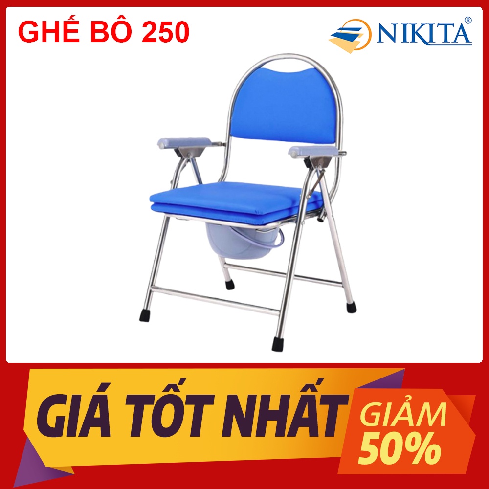 Ghế bô cho người già, Có thể xếp gọn, Tải trọng 250kg - Hàng chính hãng NIKITA