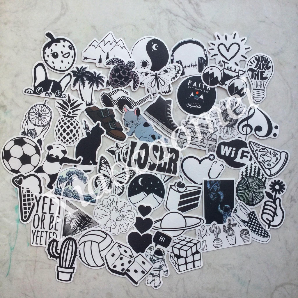 Sticker giá rẻ được chọn mẫu stiker trang trí, dán sổ, sticker dán nón bảo hiểm, dán vali đồng giá