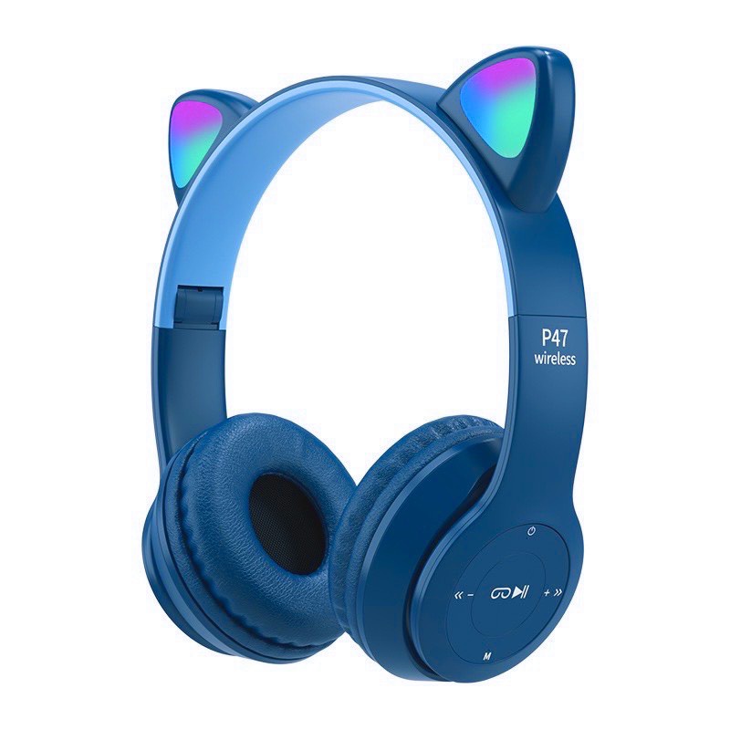 Tai Nghe Chụp Tai Bluetooth - Tai Mèo - Có Khe Cắm Thẻ Nhớ - Âm Thanh Đỉnh Cao