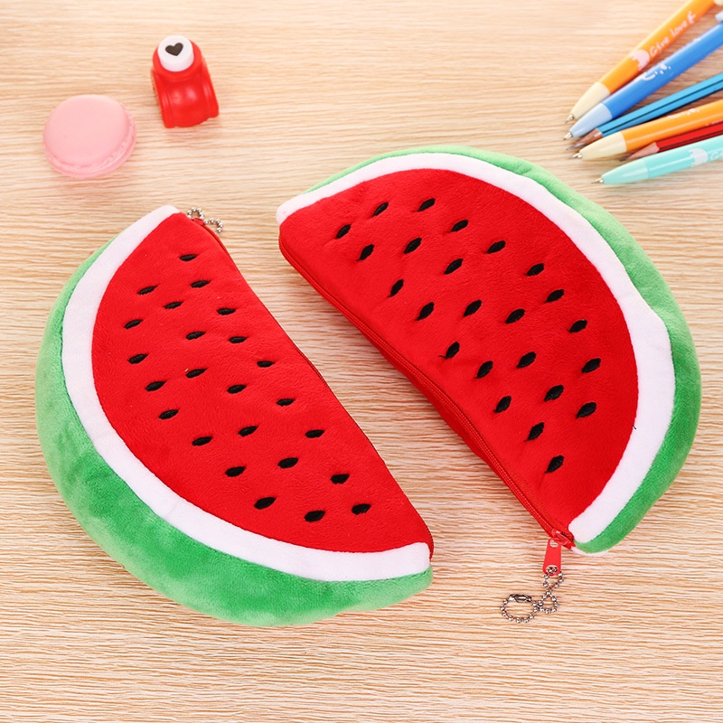Túi psp dưa hấu lớn dễ thương, hộp đựng bút chì dưa hấu thời trang, túi văn phòng phẩm sang trọng dễ thương, túi lưu trữ đặc biệt, túi nhỏ đựng dưa hấu cầm tay