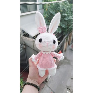 Thú len nhồi bông thỏ váy hồng 26cm
