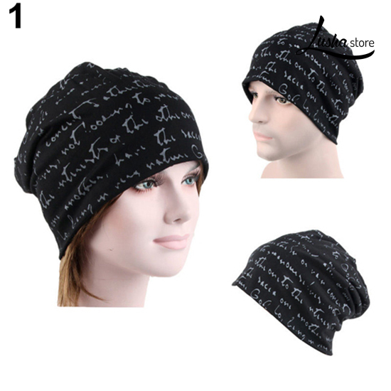 Lush Mũ Turban In Chữ Thời Trang Unisex