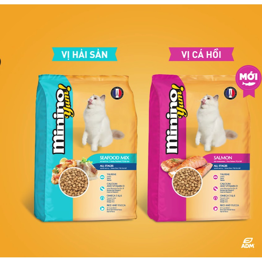 Combo 10 gói Thức ăn cho mèo mọi lứa tuổi Minino Yum 350g