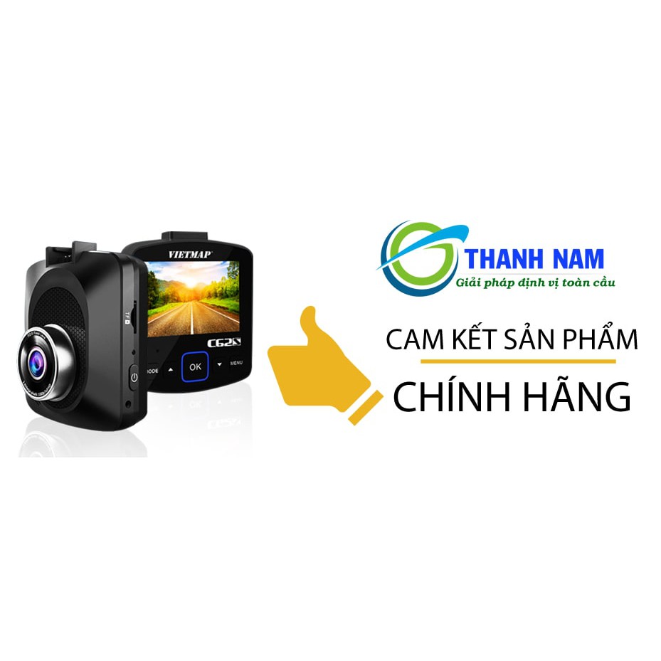 Camera hành trình Vietmap C62S ghi hình trước sau độ phân giải 4K, Có Wifi, GPS (Hỗ trợ lắp đặt miễn phí tận nơi+64G)