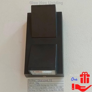 Đèn Led trang trí treo tường tường gắn cột hắt rọi 2 đầu hiện đại tối giản màu đen GH114/2