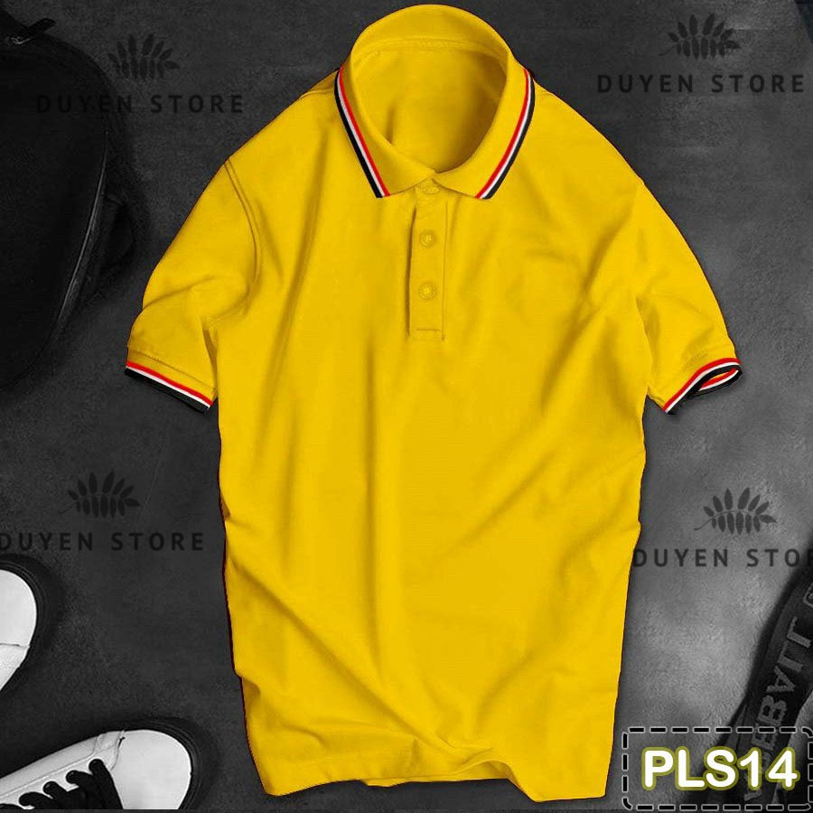 Áo Polo Nam cổ bẻ 3 Sọc thun basic cộc tay vải cá sấu POLY Thái phong cách trẻ trung chuẩn form nhiều màu (Size S - 3XL)