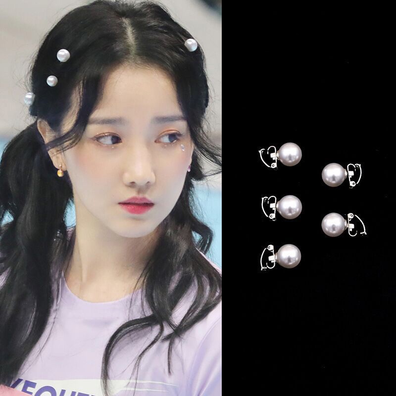 Kẹp tóc trang trí hoa đính hạt ngọc trai nhân tạo phong cách Hàn Quốc đơn giản thời trang dành cho nữ（quà tặng ngày thiếu nhi）