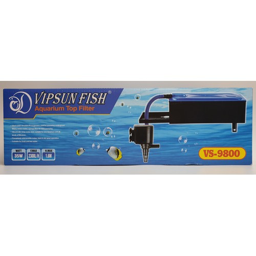 Vipsun Fish VS-9800 - Bộ Máng và Máy Bơm Lọc Nước Hồ Cá - Có bông lọc