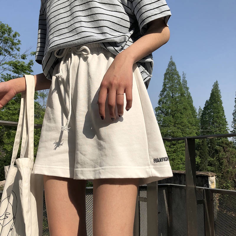 [LININ] Quần Short Thể Thao Cotton Dáng Rộng Phong Cách Hàn Quốc Mặc Ở Nhà Thường Ngày Cho Nữ