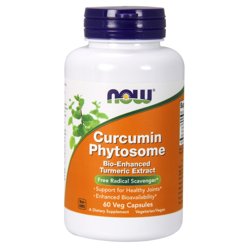 Viên nghệ tinh chất hỗ trợ điều trị các bệnh dạ dày, đại tràng Curcumin Phytosome 60 viên hãng NOW Foods USA