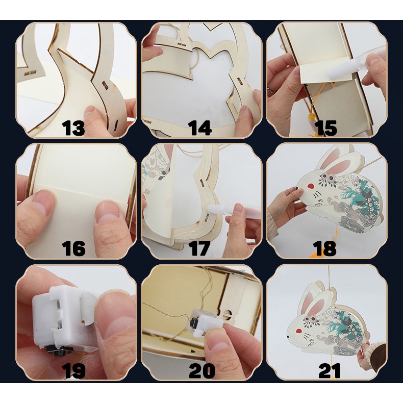 Đèn Lồng Gỗ Lễ Hội Trung Thu Hình Động Vật Đáng Yêu III Phát Sáng Cho Bé GEAR79