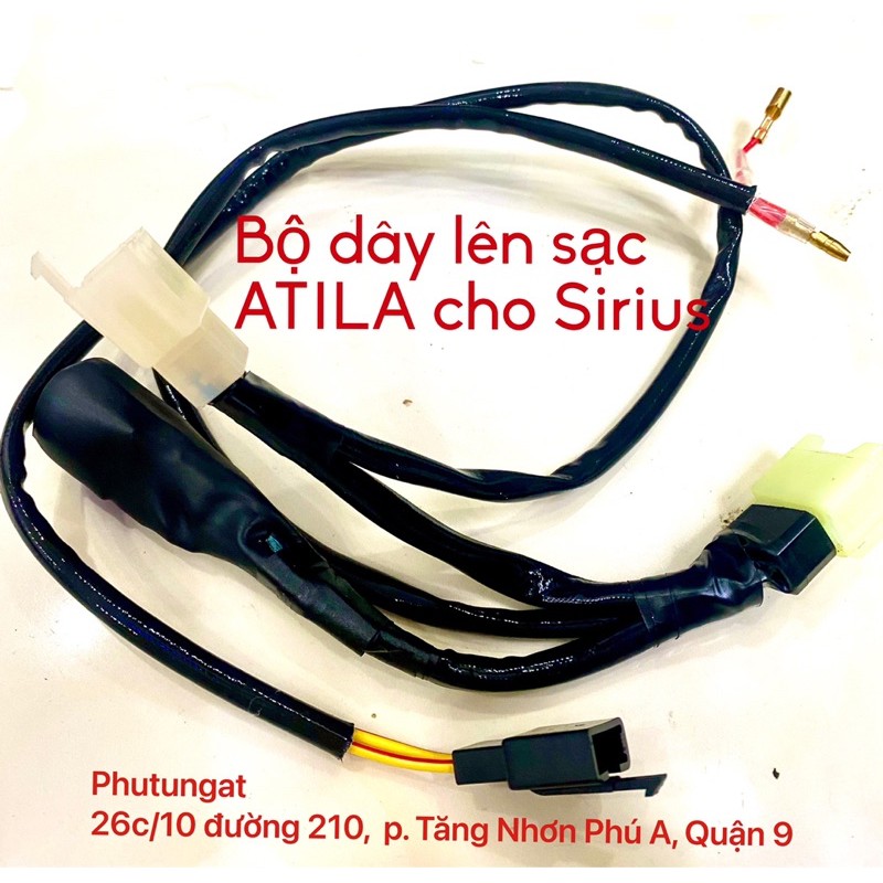 Bộ dây lên Sạc ATILA cho xe Sirius bấm sẵn dây như hình