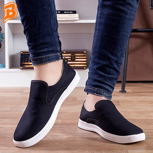 Giày SLIP ON BLACK kiểu dáng classic chất vải bố đẹp đế cao su siêu bền mới về tại shop
