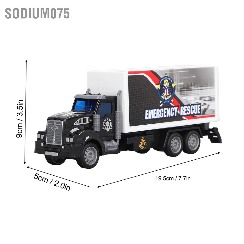 Có thể bán buôn Xe tải vận chuyển kéo lùi 1/48 quy mô Chất liệu ABS Chi tiết đẹp Hình thức sống động Đồ chơi ô tô khẩn cấp Sodium075 Hàng giao ngay