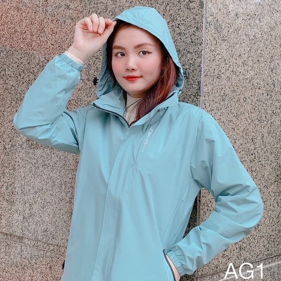 Áo gió nữ Cúc Fashion áo khoác gió hai lớp cao cấp chống nước chống nắng thời trang chống tia UV có túi thể thao đẹp AG1