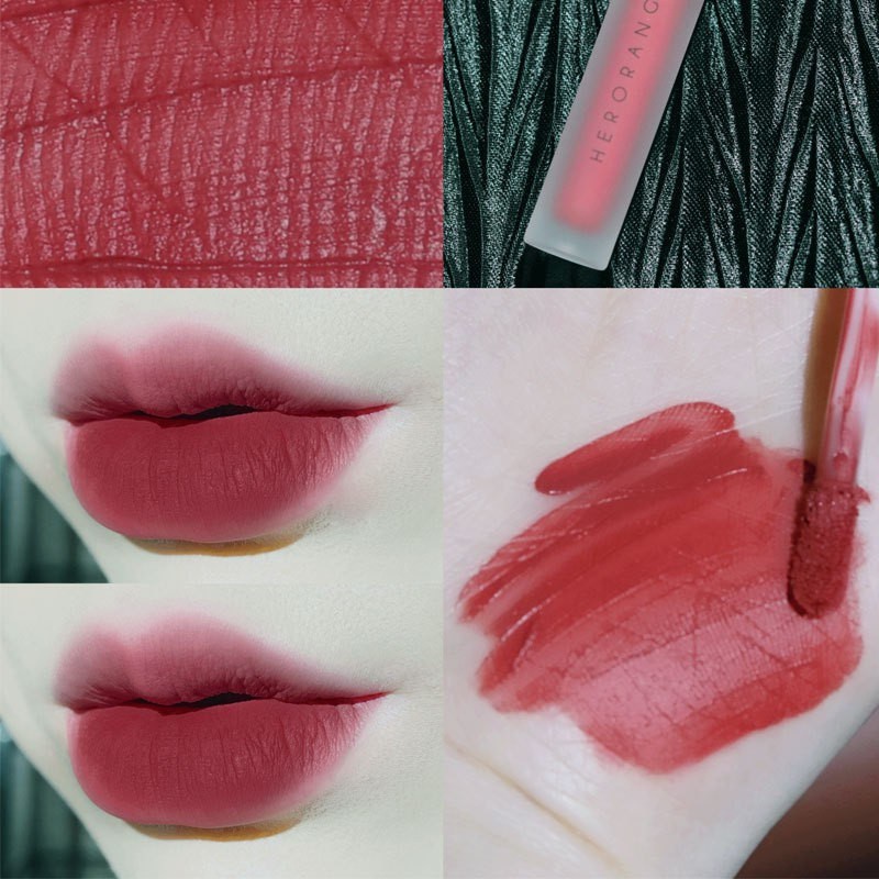 Long-wearing herorange matte lipstick với màu mềm mại và vỏ trong suốt m3