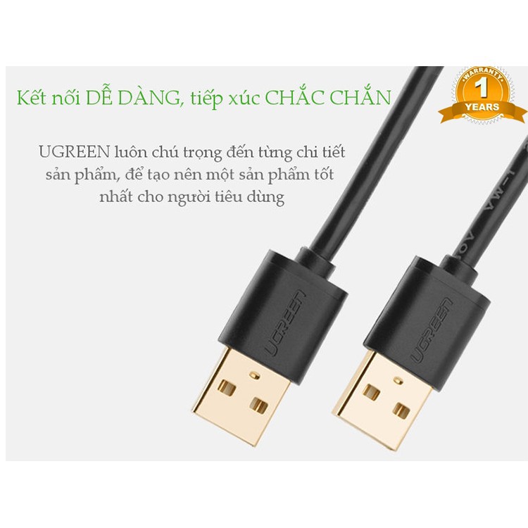 Cáp USB 2.0 Ugreen 10308 hai đầu đực (0.5m)