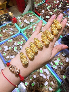Bịch 10 con tỳ hưu bạc mạ vàng đủ size
