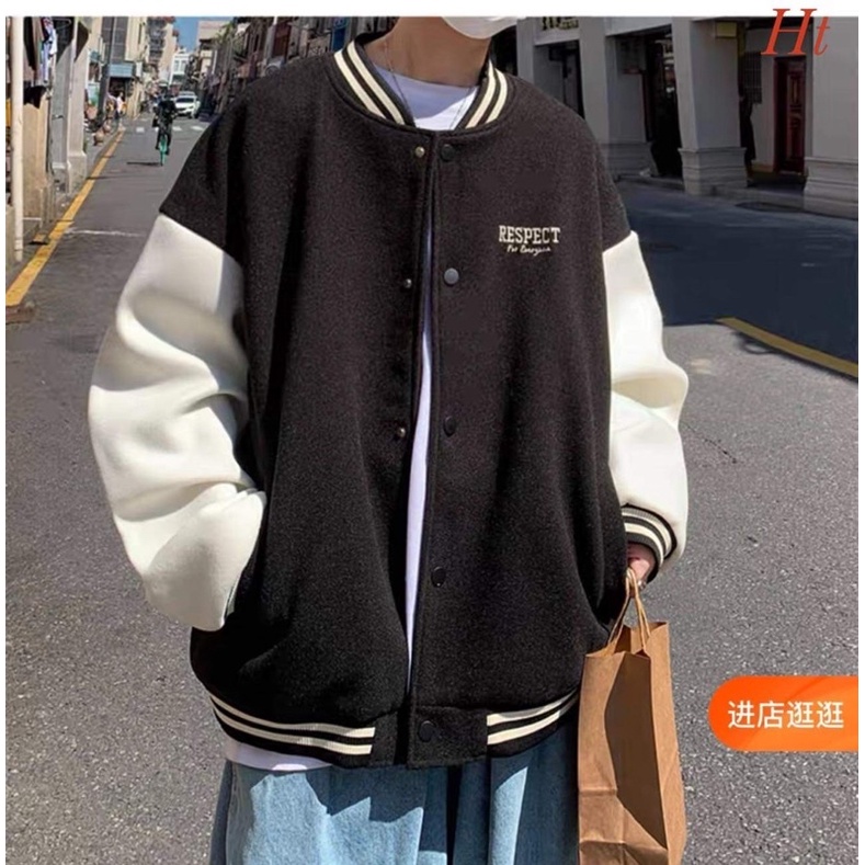 Áo khoác bomber nỉ RESPECT HT12