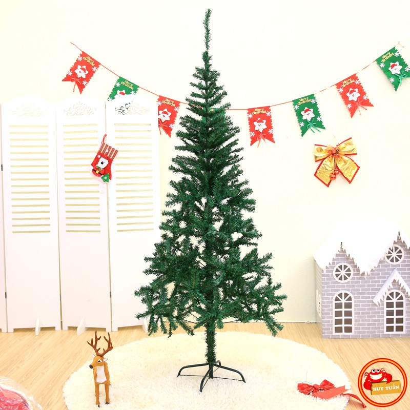 Cây thông noel trang trí nhà cửa cao 1.5m, 1m8 kèm phụ kiện