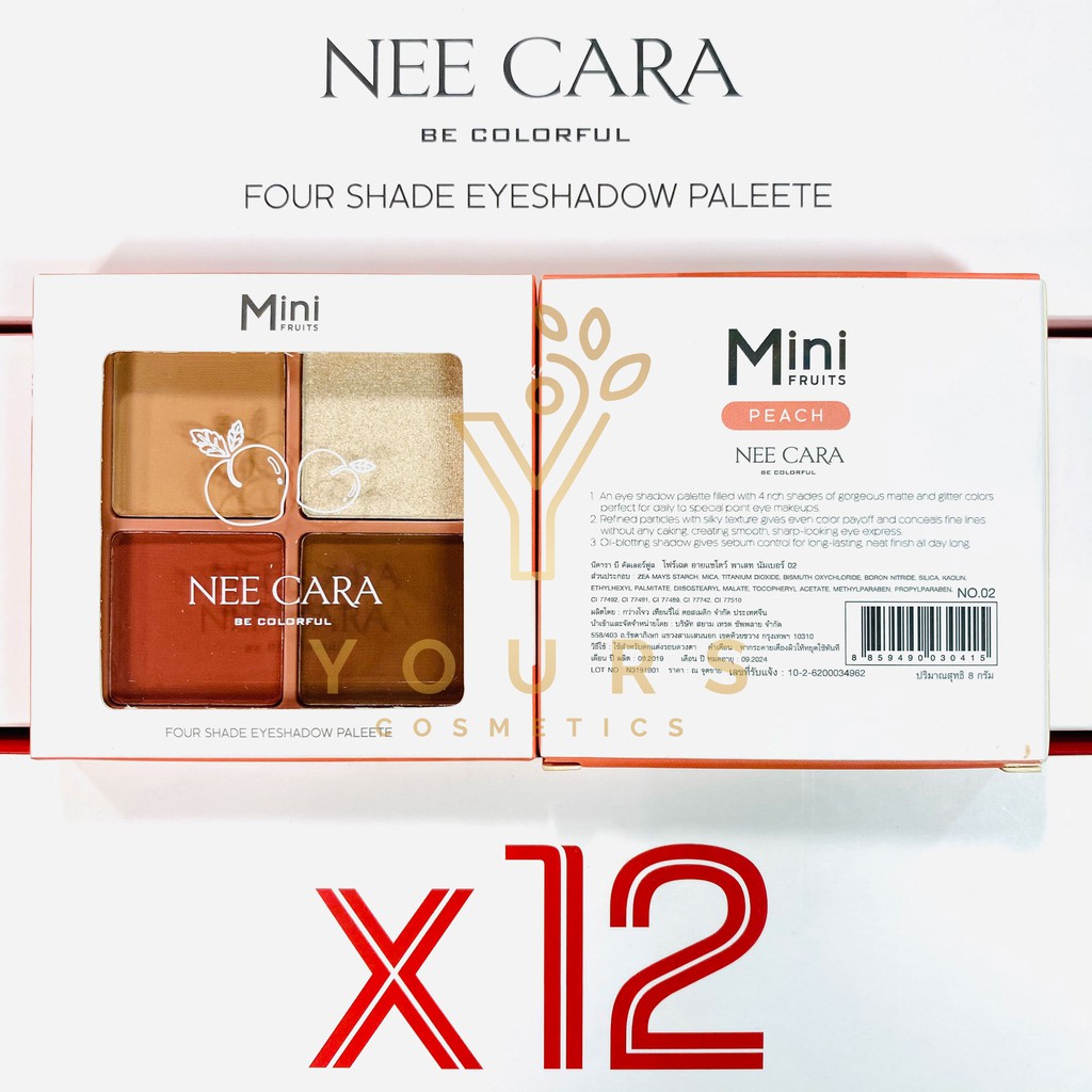 [Auth Thái] Bảng Phấn Mắt Nee Cara Tông Cam Đào - Bảng Màu Mắt Tông Cam Đất - Nee Cara Mini Fruit N319 No.2