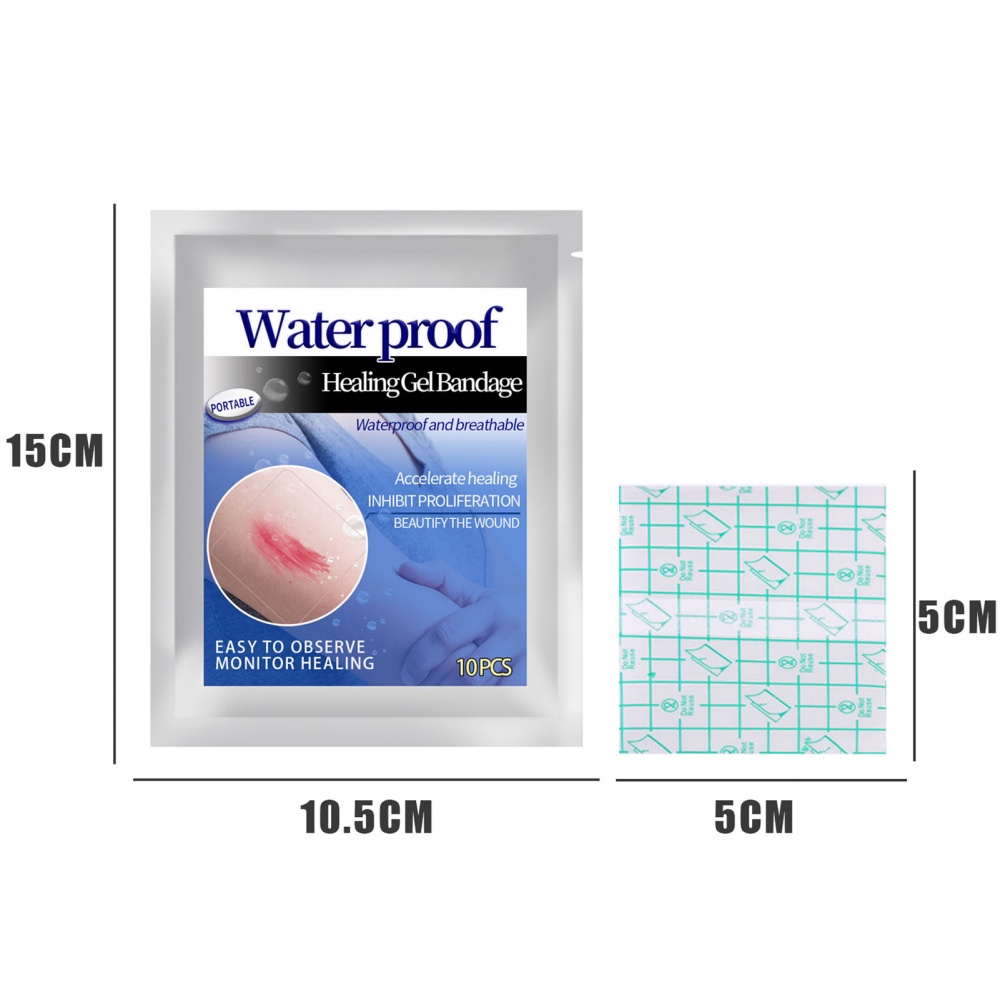 Bộ 10 Băng Keo Gel Trong Suốt Chống Nước Dùng Đi Cắm Trại/Leo Núi