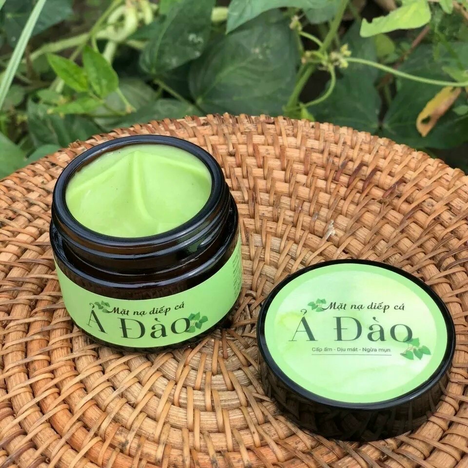 Tặng cọ_Mặt Nạ Rau Diếp Cá Ả Đào Dưỡng Da Giảm Mụn/ Mặt Nạ Diếp Cá Handmade Mộc Nhan Thải Độc, Giảm Sưng Đỏ Nhanh Chóng