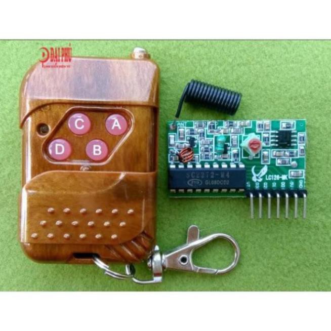 Bộ module thu + remote phát RF học mã tần số 433.92Mhz có ăngten