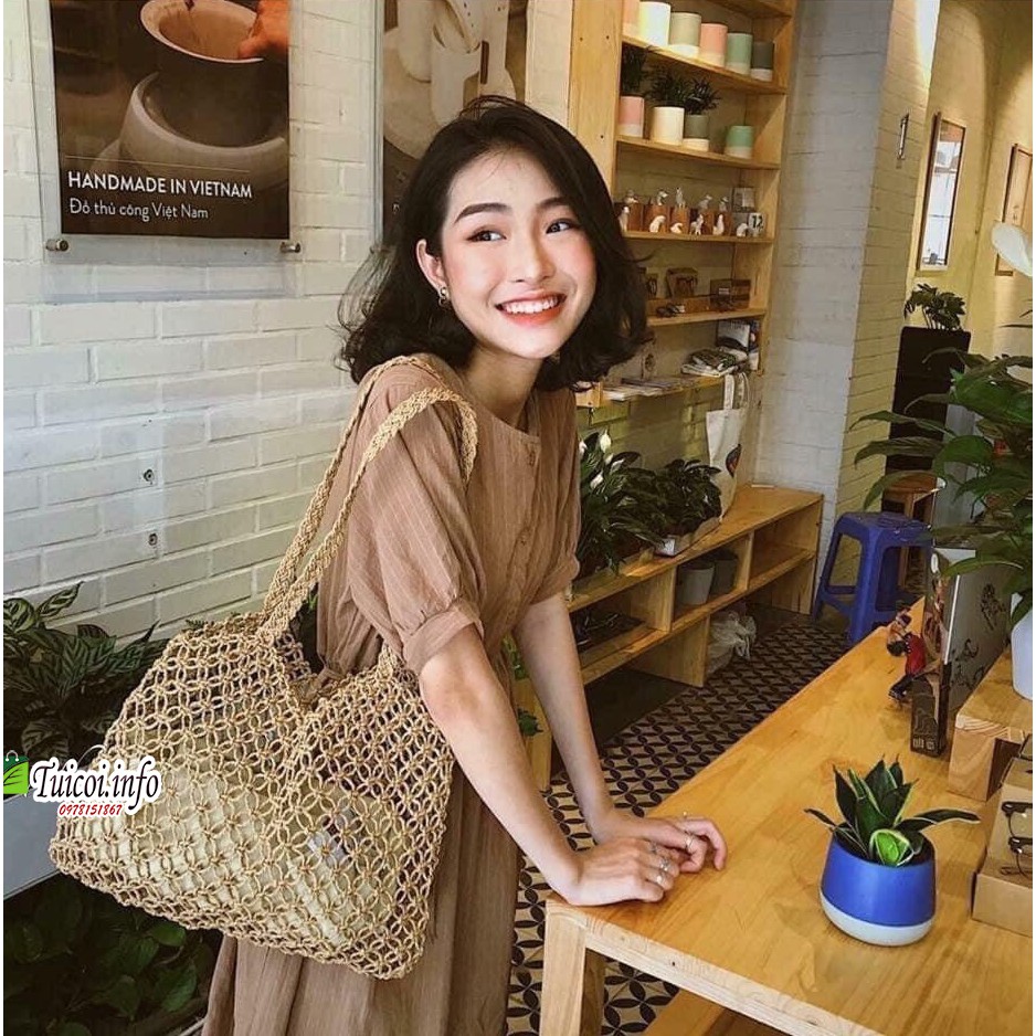 Túi Cói Đi Biển Dạng Lưới