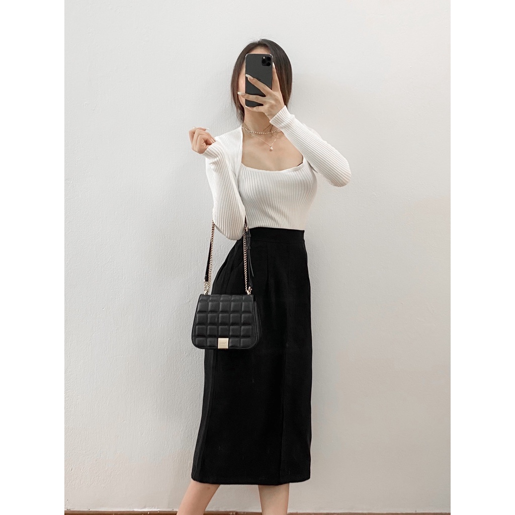 CHÂN VÁY DÀI HÀN QUỐC/ CHÂN VÁY BASIC DÁNG DÀI HÀN QUỐC
