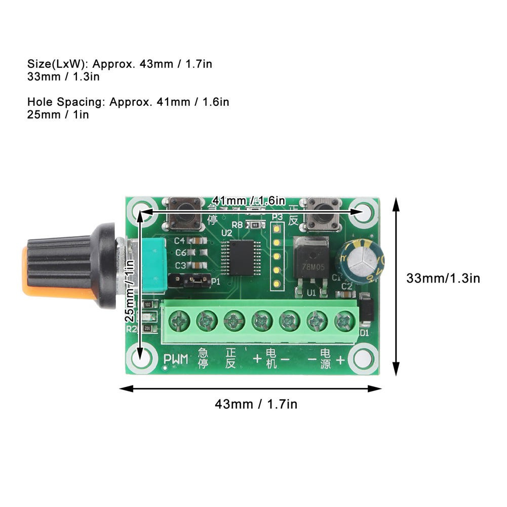 [Xiyijia] DC Brushless Motor Governor PWM Pulse Width Modulator CW CCW Stepless Speed Controller DC6‑30V