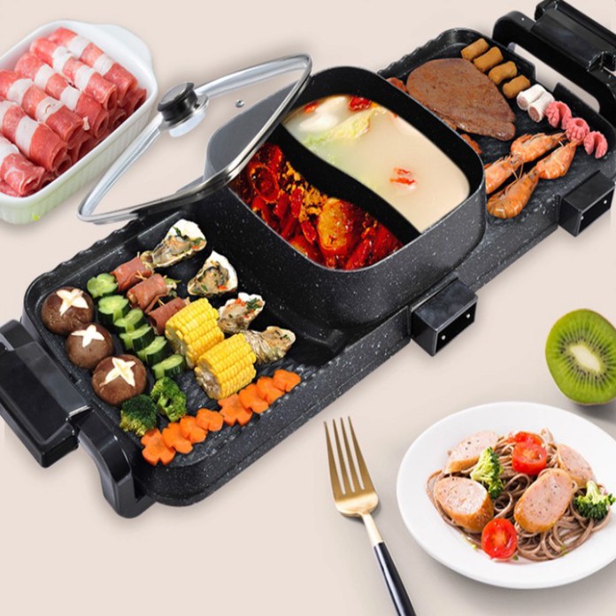 Sản Phẩm Bếp lẩu nướng 2 trong 1 chống dính cao cấp DK-KS03-J - Hàng Cao Cấp .