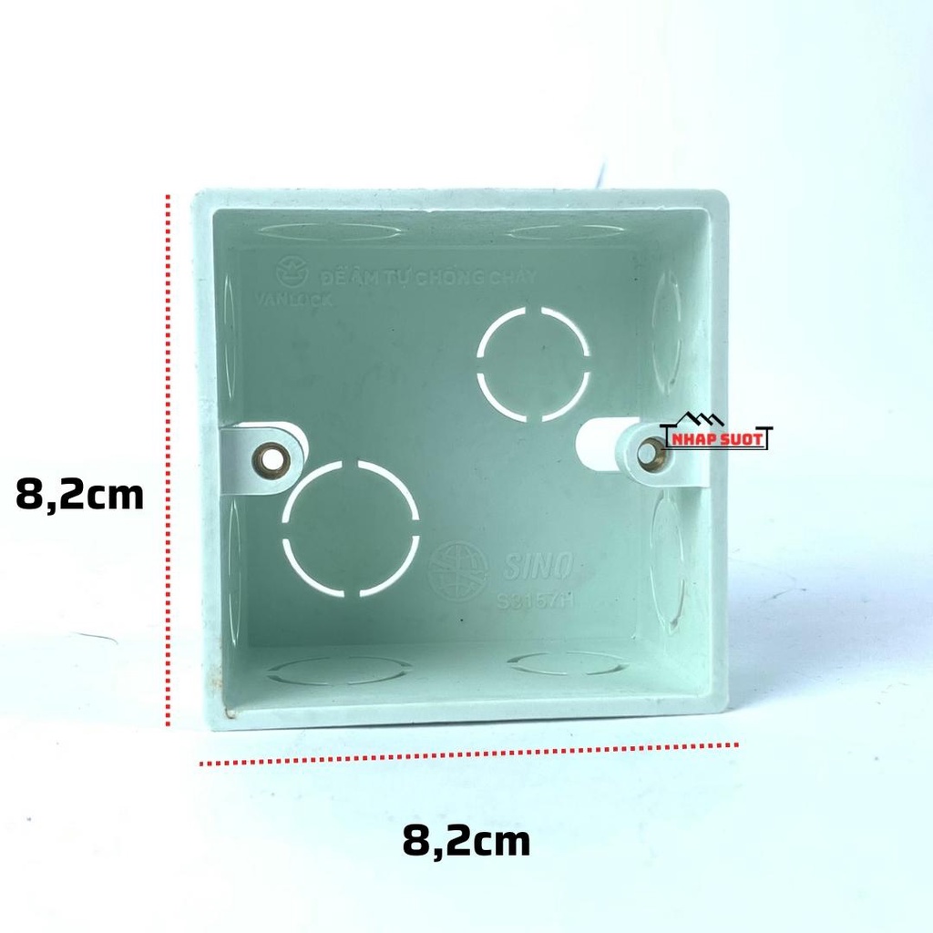 Đế âm đơn, đôi, vuông, nổi, aptomat cài MCB Sino nhựa chống cháy